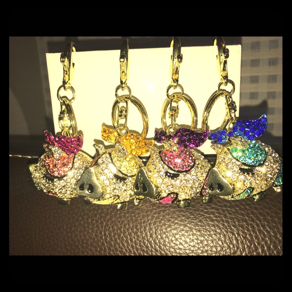 Pig crystal Keychains